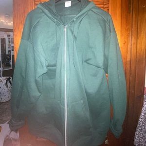 XL forest green Hanes hoodie zip up